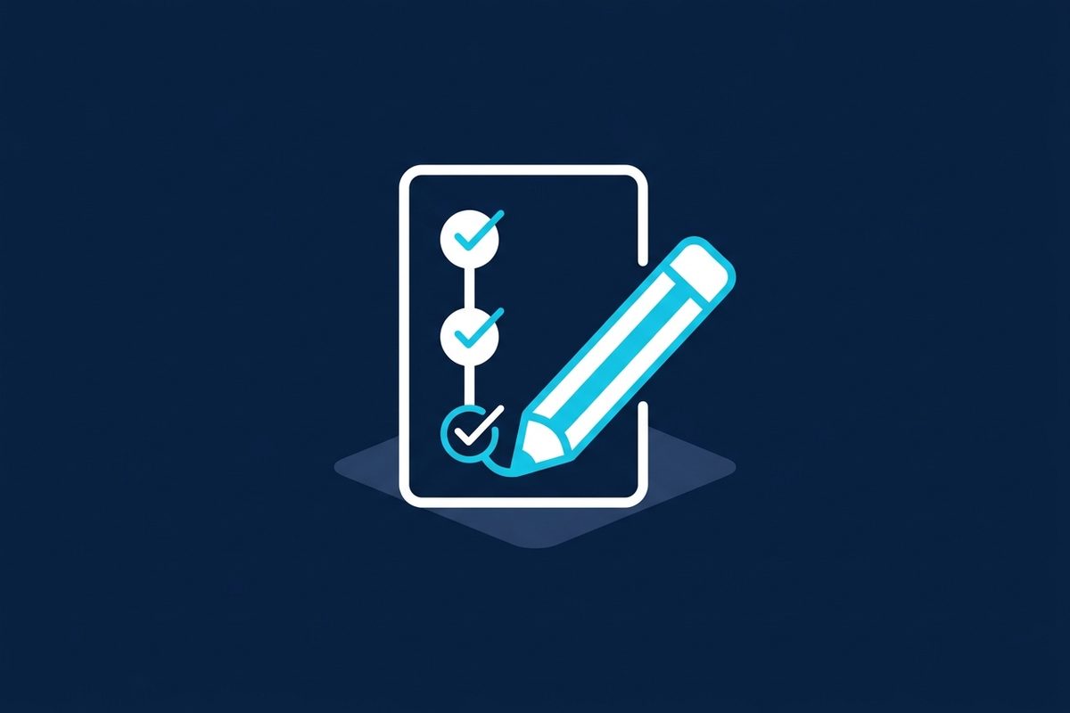 Pencil writing a step-by-step checklist illustration: how to write an SOP