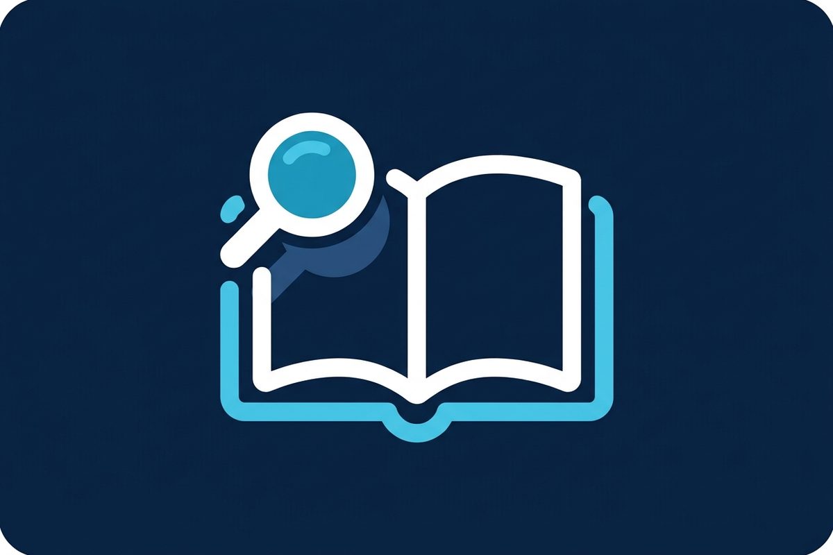 Open book with magnifying glass illustration: what is a standard operating procedure